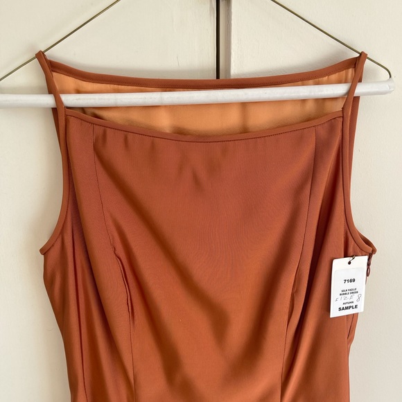 Tom And Linda Pratt Orange Silk Bubble Dress - Picture 5 of 7